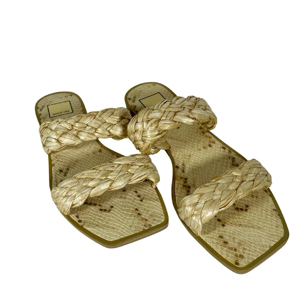 Dolce Vita Women's Indy Braided Straw Slide Sandals - Size 9